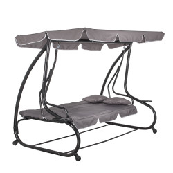 Záhradná hojdačka SPRINGOS LINDA 4-miestna, šedá