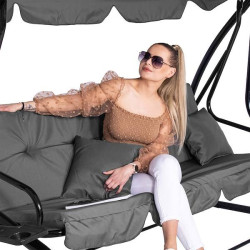 Záhradná hojdačka SPRINGOS LINDA 4-miestna, šedá