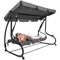 Záhradná hojdačka SPRINGOS LINDA 4-miestna, šedá