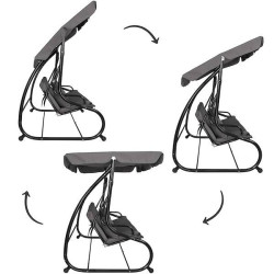 Záhradná hojdačka SPRINGOS LINDA 4-miestna, šedá