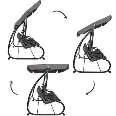 Záhradná hojdačka SPRINGOS LINDA 4-miestna, šedá