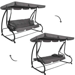 Záhradná hojdačka SPRINGOS LINDA 4-miestna, šedá