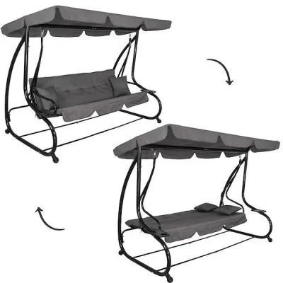 Záhradná hojdačka SPRINGOS LINDA 4-miestna, šedá