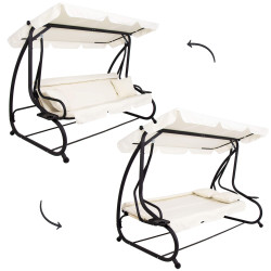 Záhradná hojdačka SPRINGOS BOHEMA 4-miestna, krémová