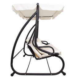 Záhradná hojdačka SPRINGOS BOHEMA 4-miestna, krémová