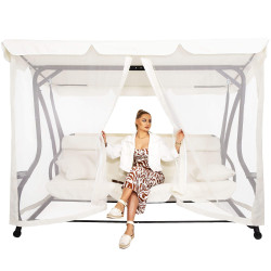 Záhradná hojdačka SPRINGOS BOHEMA 4-miestna, krémová