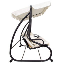 Záhradná hojdačka SPRINGOS BOHEMA 4-miestna, krémová