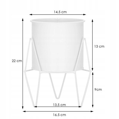Kvetináč so stojanom 19 cm, biely SPRINGOS ARTON