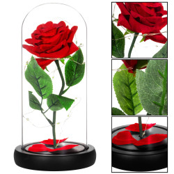 Večná ruža v skle s ľad osvetlením SPRINGOS HA5156