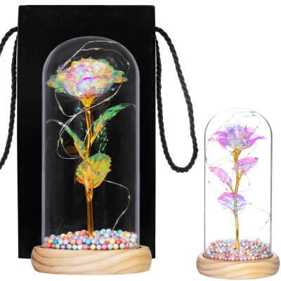 Večná ruža v skle s ľad osvetlením SPRINGOS HA5159