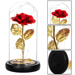 Večná ruža v skle s ľad osvetlením SPRINGOS HA5157