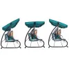 Záhradná hojdačka SPRINGOS MALIBU 4-miestna, zeleno-biela