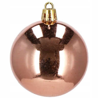 Vianočné banky zlato-ružové mix - 6cm, sada 12ks