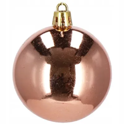 Vianočné banky zlato-ružové mix - 6cm, sada 12ks