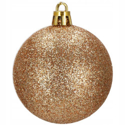 Vianočné banky zlato-ružové mix - 6cm, sada 12ks