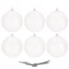 Vianočné banky biele perleťové - 10cm, sada 6ks