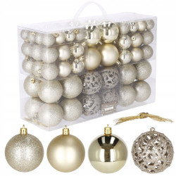 Maxi 100 dielna sada vianočných ozdôb zlatá