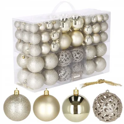 Maxi 100 dielna sada vianočných ozdôb zlatá