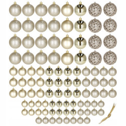 Maxi 100 dielna sada vianočných ozdôb zlatá