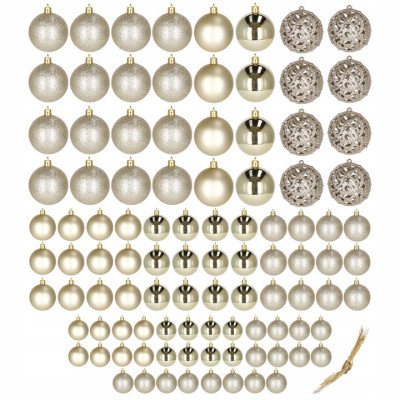 Maxi 100 dielna sada vianočných ozdôb zlatá