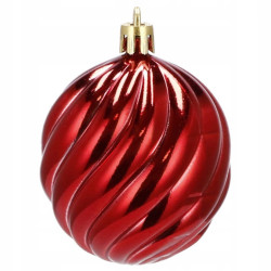 Vianočné banky červené mix - 6cm, sada 20ks