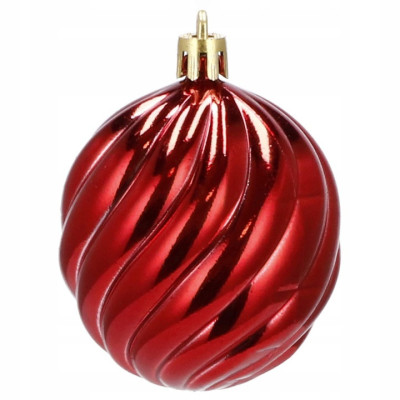 Vianočné banky červené mix - 6cm, sada 20ks