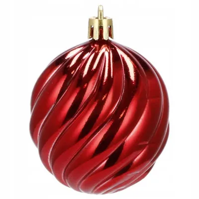 Vianočné banky červené mix - 6cm, sada 20ks