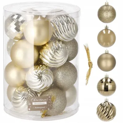 Vianočné banky zlaté mix - 6cm, sada 20ks