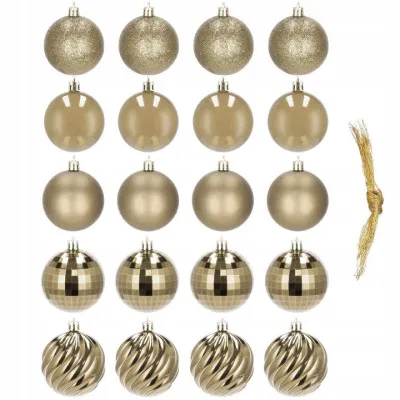 Vianočné banky zlaté mix - 6cm, sada 20ks