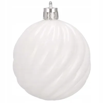 Vianočné banky biele mix - 6cm, sada 20ks