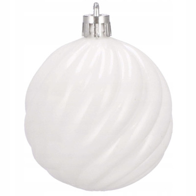 Vianočné banky biele mix - 6cm, sada 20ks