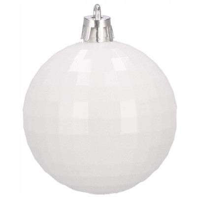 Vianočné banky biele mix - 6cm, sada 20ks