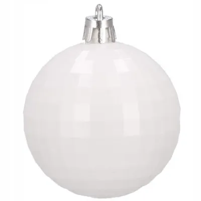 Vianočné banky biele mix - 6cm, sada 20ks