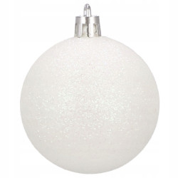 Vianočné banky biele mix - 6cm, sada 20ks