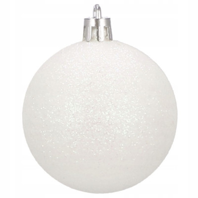 Vianočné banky biele mix - 6cm, sada 20ks