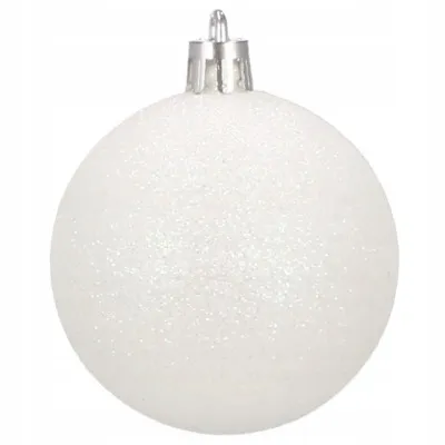 Vianočné banky biele mix - 6cm, sada 20ks