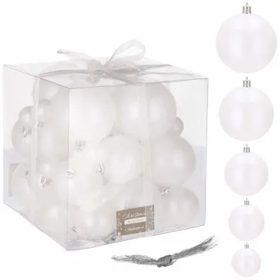 Vianočné banky biele - 5 veľkostí, sada 37ks