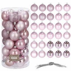 Vianočné banky ružové mix - 5cm, súprava 30ks