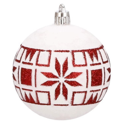 Vianočné banky červeno-biele mix - 5cm, súprava 30ks