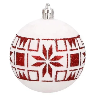 Vianočné banky červeno-biele mix - 5cm, súprava 30ks