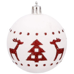 Vianočné banky červeno-biele mix - 5cm, súprava 30ks