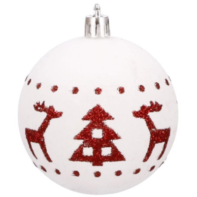 Vianočné banky červeno-biele mix - 5cm, súprava 30ks