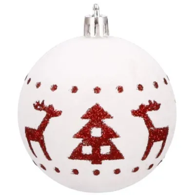 Vianočné banky červeno-biele mix - 5cm, súprava 30ks