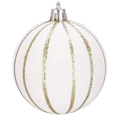 Vianočné banky zlato-biele mix - 5cm, súprava 30ks