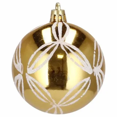 Vianočné banky zlato-biele mix - 5cm, súprava 30ks