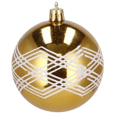 Vianočné banky zlato-biele mix - 5cm, súprava 30ks