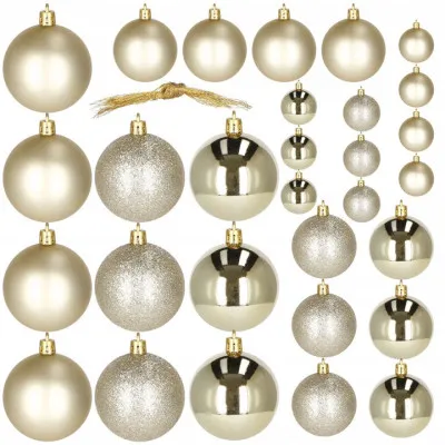 Vianočné banky zlaté mix - 4/5/6cm, sada 30ks