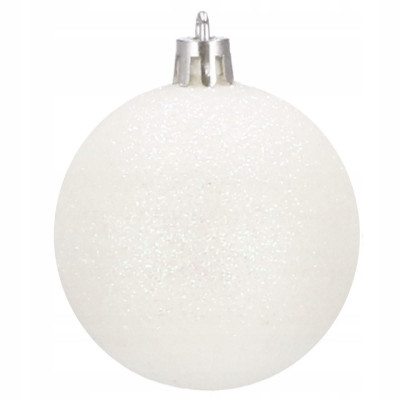 Vianočné banky biele mix - 4/5/6cm, sada 30ks