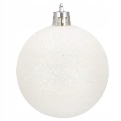 Vianočné banky biele mix - 4/5/6cm, sada 30ks