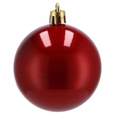 Vianočné banky červené mix - 4/5/6cm, sada 30ks